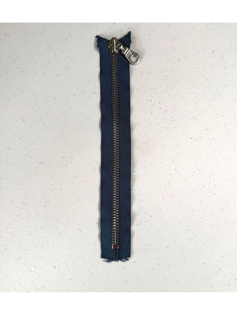 YKK 7 Inch Slate Blue Metal Reclaimed Zipper Closed End Ring Pull Tab #5